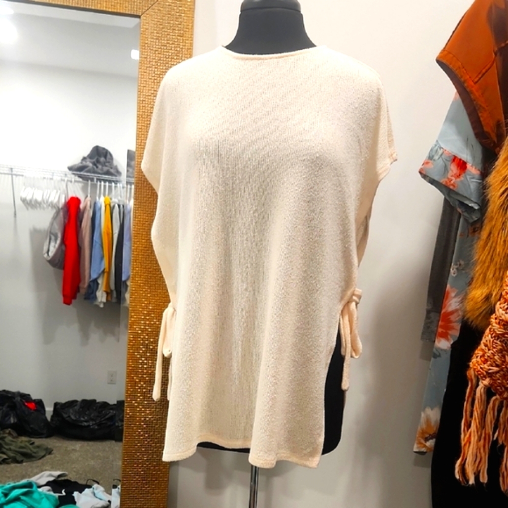 H&M Cream Knit Top with Side Ties